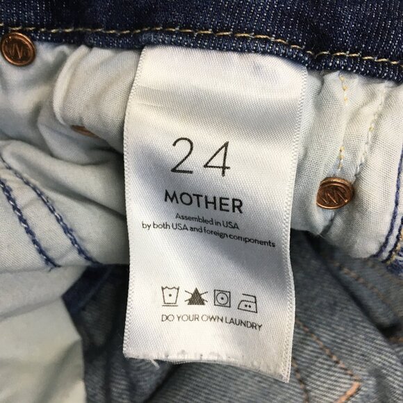 MOTHER Girl Crush Wash The Looker Ankle Fray Hem 5 Pocket Logo Hardware Jeans - Picture 4 of 16